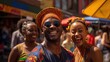 © OKAN - A man and woman dressed in African clothing are smiling warmly, displaying their cultural attire and cheerful expressions.