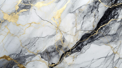 Marble granite white with gold texture. natural smooth tile. Background wall surface gold black pattern.  Generative AI