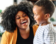© Lumos sp - child family mother portrait single woman happy son man boy black american african smiling happiness love together parent cute hug kid little