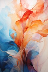 Wall Mural - Beautiful abstract floral background in bright colors with smooth transitions