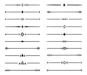 Wall Mural - text dividers doodle set. wedding decorative elements. divider ornament, borders, lines. hand drawn 