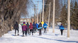 © Gareau A-M - Groupe de gens, actif, cardio plein air, hiver, horizontal