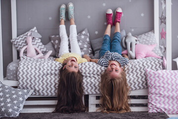 Wall Mural - Little girls playing