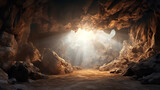 Fototapeta Natura - luz celestial entrando na caverna 