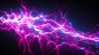 Bioelectric lightning network, a complex web of blue and pink lightning bolts resembling the pathways of biological neural networks, symbolizing the fusion of nature and technology. Generative AI