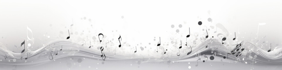 Wall Mural - Silhouettes of music notes on sheet, composing app, karaoke, white background
