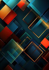 blue green red gold square abstract geometric presentation