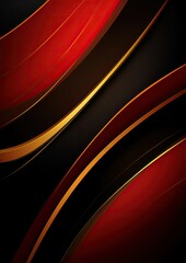 Poster - Dark yellow red and gold luxury lines overlapping