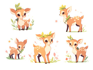  set of cute deer | generative AI