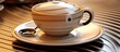 Cup of tea on the saucer. 3D illustration.