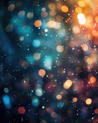 Wall Mural - Colorful dark bokeh background