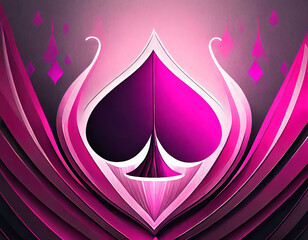 Wall Mural - image of pink and magenta background including spade shaped object