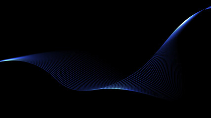 Wall Mural - Abstract line with glowing light effect on black background.