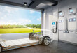 Home garage with charger for electric car