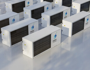 Wall Mural - Energy storage systems or battery container units