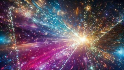 Wall Mural - Abstract colorful stars video animation, seamless looping video background animation