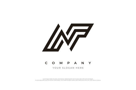 Initial Letter NF Monogram Logo Design Vector