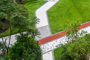 Canvas Print - Walkway and runway in the park