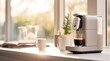 Sleek coffee machine enhances kitchen aesthetics. Generative AI