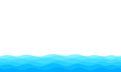 Wall Mural - blue wave water element vector transparent background curve liquid flow wavy border frame wallpaper 