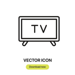 Leinwandbilder - Television icon vector. Linear-style sign for mobile concept and web design. Television symbol illustration. Pixel vector graphics - Vector.