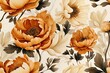 floral seamless border pattern. Orange and white blossoms, illustration, texture for fashion industry, summer sale, print for fabrics and textile.