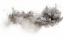 Dust Cloud With Debris, Isolated On White Background, Generative AI