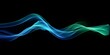 © The Picture House - abstract light lines wavy flowing dynamic in blue green colors isolated on black background for concept of AI technology, digital, communication, 5G, science, Generative AI
