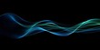 © The Picture House - abstract light lines wavy flowing dynamic in blue green colors isolated on black background for concept of AI technology, digital, communication, 5G, science, Generative AI