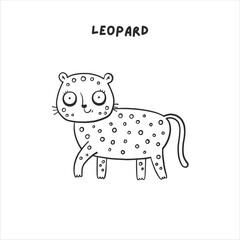 card coloring book African leopard