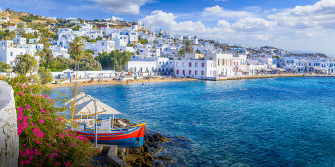 Wall Mural - view of mykonos town chora, mykonos island in greece cyclades