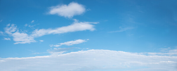 Wall Mural - sky panorama daylight with soft clouds above and cloud cover below