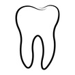 Molar teeth, dental clinic logo, wisdom tooth outlines template