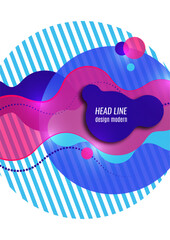 Aufkleber - Abstract colorful liquid background. Dynamic composition of figures on a white background. Vector
