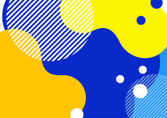 Aufkleber - Creative abstract bright background. Smooth liquid, stripes and dots on a white background. Template for prints, posters, flyers. Vector illustration.