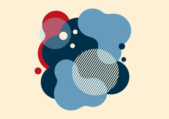 Aufkleber - Creative abstract bright background. Smooth liquid, stripes and dots on a white background. Template for prints, posters, flyers. Vector illustration.
