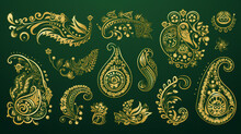 Paisley Vector Design For Textile And Fashion | Seamless Green Pattern