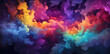 colorful fantasy, matte background, high detailed, dark violet and yellow, vibrant acrylic colors, neon colors, photorealistic pastiche
