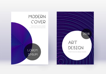 Trendy cover design template set. Neon abstract li