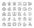 Insurance icon set. Containing healthcare medical, life, car, home, travel insurance icons. icons vector illustration.