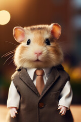 Poster - A hamster dressed in a suit and tie, suitable for business or formal occasions