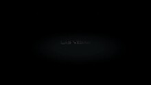 Las Vegas 3D Title Word Made With Metal Animation Text On Transparent Black