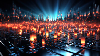 Data Technology Seamless Background, Abstract Digital Network