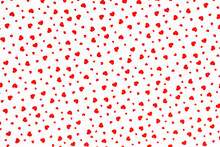 Red Hearts Seamless Pattern. Cute Romantic Red Hearts Background Print