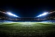 © Ilja - Night view of empty soccer stadium with illuminated professional field under mesmerizing lights