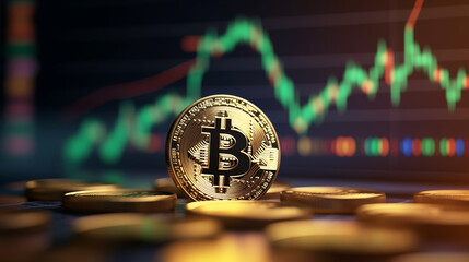 Poster - Bitcoin Stability - Digital Currency on Financial Chart Background