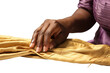 Close-Up of Woman's Hand Sewing Isolated on a Transparent Background