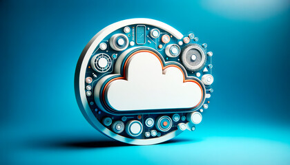 Poster - Cloud computing technology concept. Generative AI