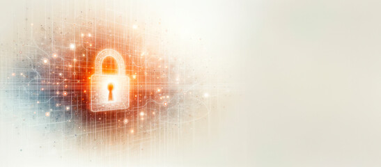 Poster - Cyber security and data protection concept with copyspace. Generative AI