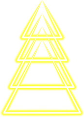 Wall Mural - Neon Christmas tree illustration for darker backgrounds. PNG with transparent background.